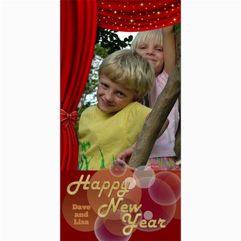 Happy New Year 4x8 Photo Card 2 (red) By Deborah 8 x4  Photo Card - 1