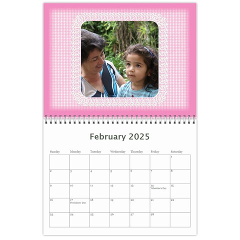 Happy Pink 2025 (any Year) Calendar By Deborah Feb 2025