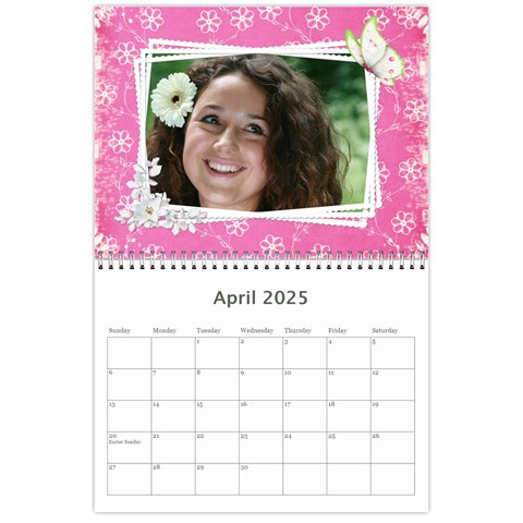 Happy Pink 2025 (any Year) Calendar By Deborah Apr 2025