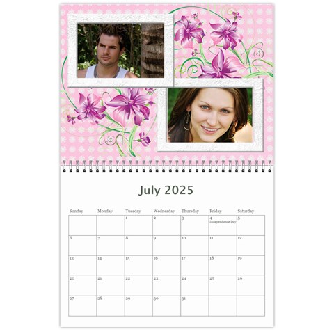 Happy Pink 2025 (any Year) Calendar By Deborah Jul 2025