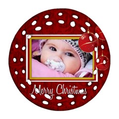 merry christmas - Ornament (Round Filigree)