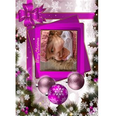 Christmas Greeting 5x7 Card (pink) - Greeting Card 5  x 7 