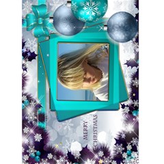 Christmas Greeting 5x7 Card (teal) - Greeting Card 5  x 7 