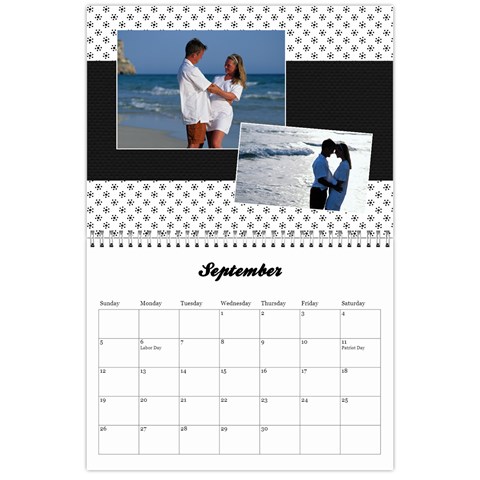 Black & White Damask, Calendar 12 Months By Mikki Sep 2021