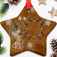 Gold angel 2024 Christmas ornament 2 SIDE - Star Ornament (Two Sides)