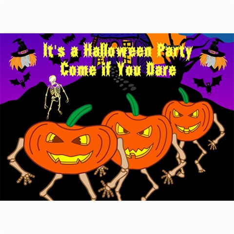 Halloween Party Invite 3 By Kim Blair 7 x5  Photo Card - 1