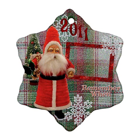 Old Fashioned Santa Remember When Snowflake Ornament By Ellan Front