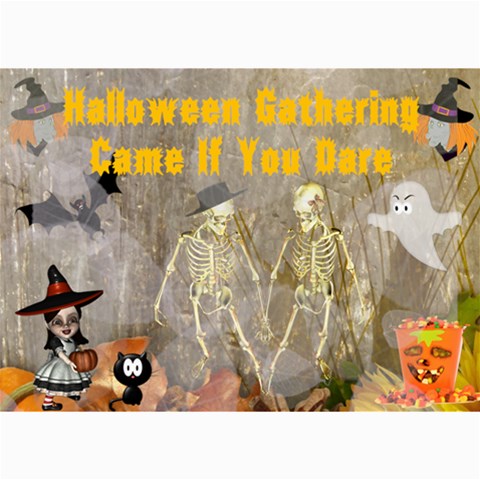 Halloween Party Invitation 4 By Kim Blair 7 x5  Photo Card - 9