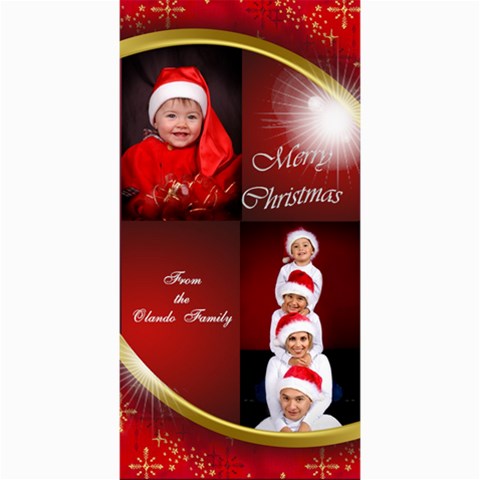 Merry Christmas 4x8 Photo Card (red) By Deborah 8 x4  Photo Card - 1