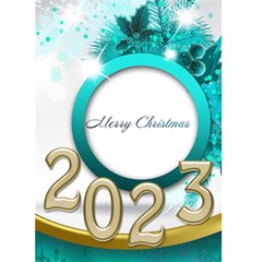 Merry Christmas 2023 5x7 card (blue) - Greeting Card 5  x 7 