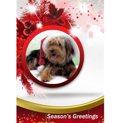 Seasons greeting card (5x7) Red - Greeting Card 5  x 7 