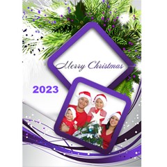 Purple and Silver Christmas 2023 (5x7) card - Greeting Card 5  x 7 