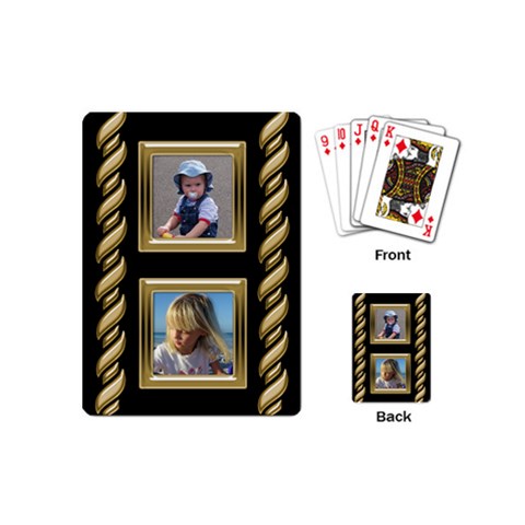 Black And Gold Mini Playing Cards By Deborah Back