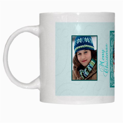 Blue And White Christmas Mug By Patricia W Left