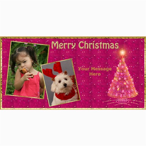 Cherry Red Christmas 4x8 Photo Card By Deborah 8 x4  Photo Card - 1