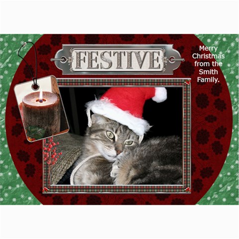 Festive 5x7 Christmas Card By Lil 7 x5  Photo Card - 2