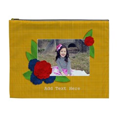 Cosmetic Bag (XL)- Red Flower