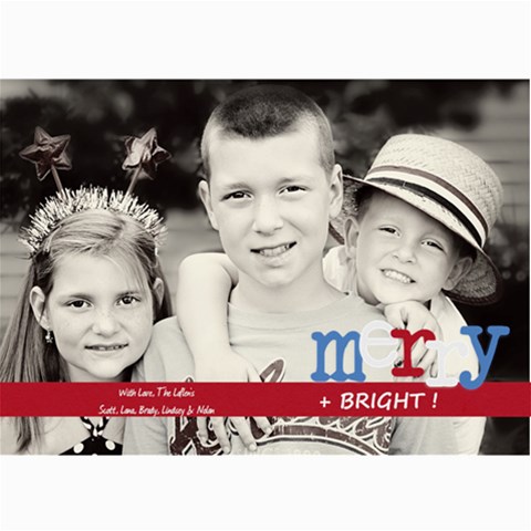 Merry & Bright Christmas Card By Lana Laflen 7 x5  Photo Card - 8