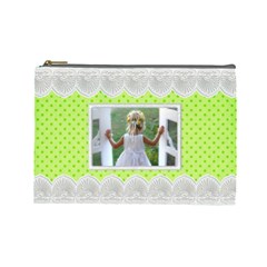 Lime and Lace Large Cosmetic Bag (7 styles) - Cosmetic Bag (Large)