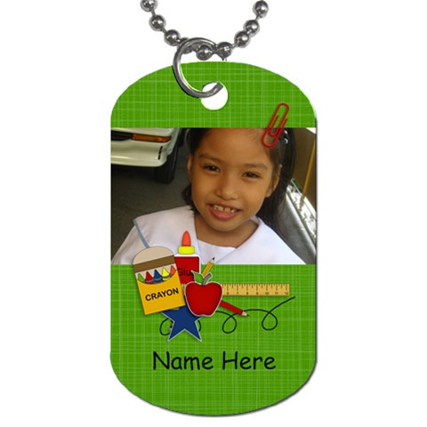 Dog Tag (two Sides): Back To School1 By Jennyl Front