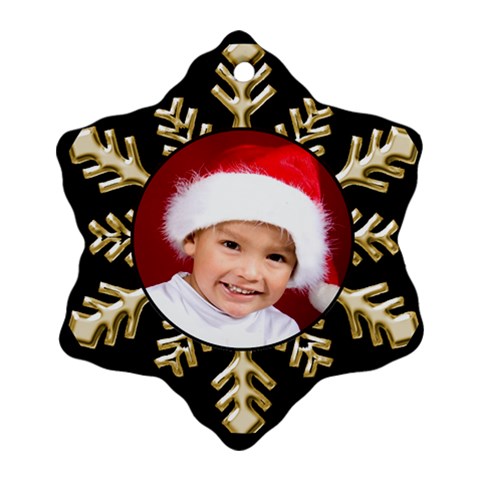 Black And Gold Snowflake Ornament (2 Sided) By Deborah Front