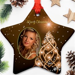 Golden Christmas Star Ornament (2 Sided) - Star Ornament (Two Sides)