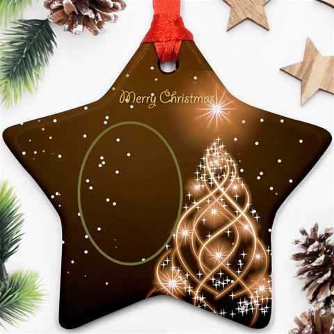 Golden Christmas Star Ornament (2 Sided) By Deborah Back