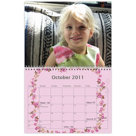 Calender Expirment By Charis Balyeat Oct 2011