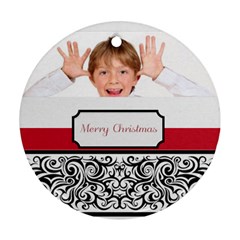 Christmas Theme Card - Round Ornament (Two Sides)