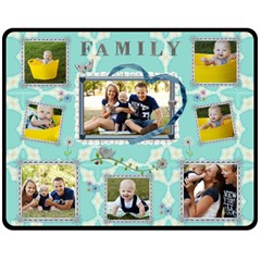 Family Love Blue Medium Fleece Blanket