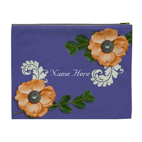 Xl Cosmetic Case: Big Flowers3 By Jennyl Back