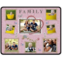 Family Love Pink Medium Fleece Blanket (4 styles) - Fleece Blanket (Medium)