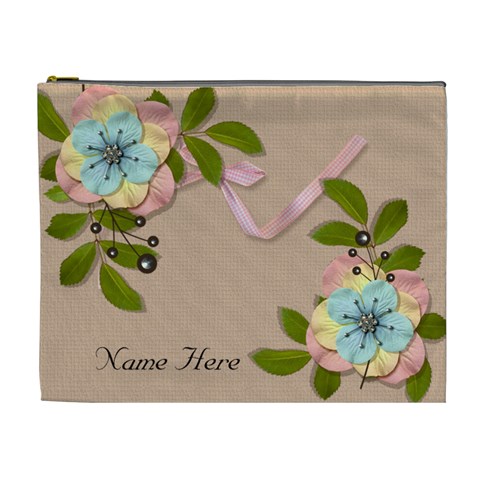 Xl Cosmetic Case: Big Flowers10 By Jennyl Front