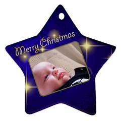 Merry Christmas blue Star - Ornament (Star)
