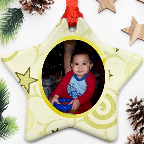 Gold Swirl Star Ornament By Cynthia Marcano Back