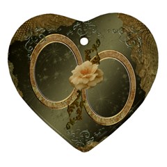 Neutral gold 2 side Heart ornament - Heart Ornament (Two Sides)