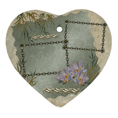 Neutral Gold 2 Side Heart Ornament By Ellan Back