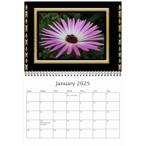 Black And Gold (any Year) 2025 Calendar 8 5x6 By Deborah Jan 2025