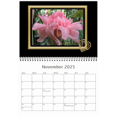 Black And Gold (any Year) 2025 Calendar 8 5x6 By Deborah Nov 2025