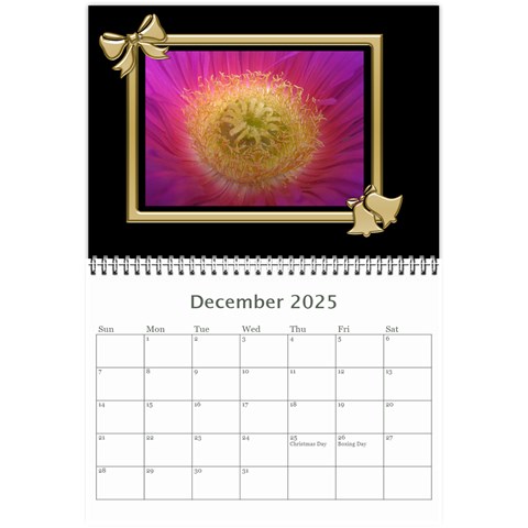 Black And Gold (any Year) 2025 Calendar 8 5x6 By Deborah Dec 2025