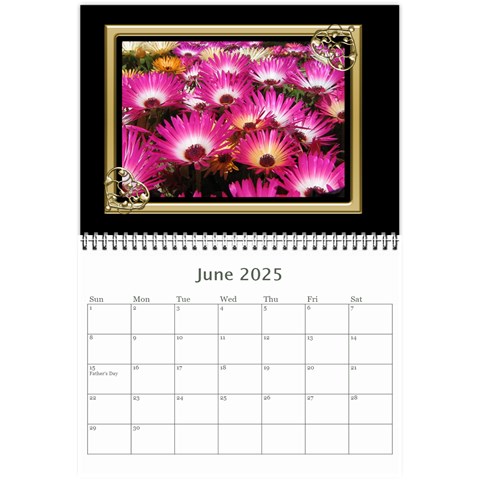 Black And Gold (any Year) 2025 Calendar 8 5x6 By Deborah Jun 2025