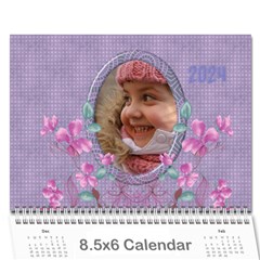 Pretty in Mauve 2024 (any year)Calendar, 8.5x6 - Wall Calendar 8.5  x 6 