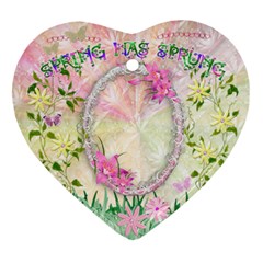 Spring easter 2 side Heart ornament - Heart Ornament (Two Sides)