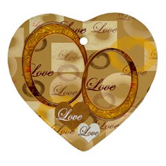 Love Gold 2 side ornament - Heart Ornament (Two Sides)