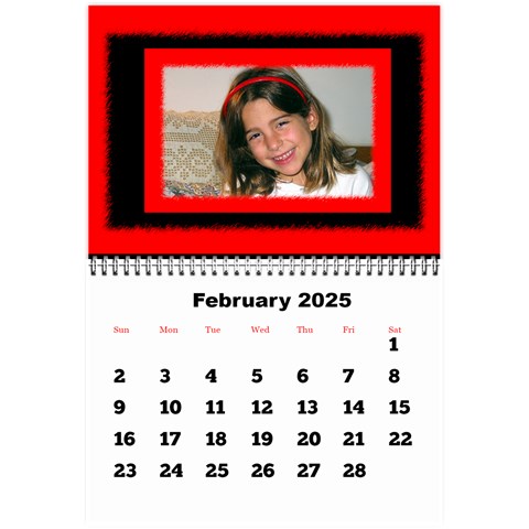 All Framed 2025 Large Numbers Calendar 8 5x6 By Deborah Feb 2025