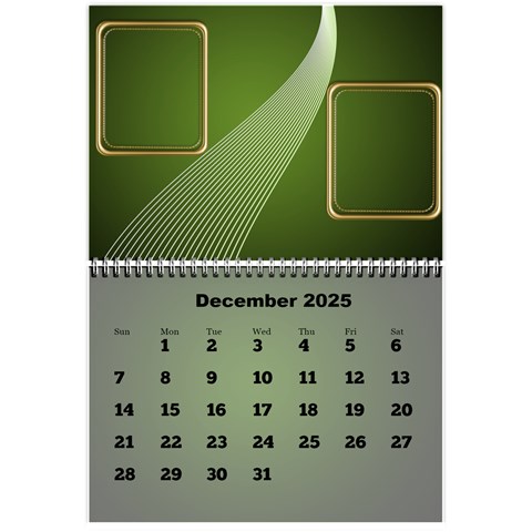 Styled In Green 2025 Calendar (large Numbers) Mini By Deborah Dec 2025