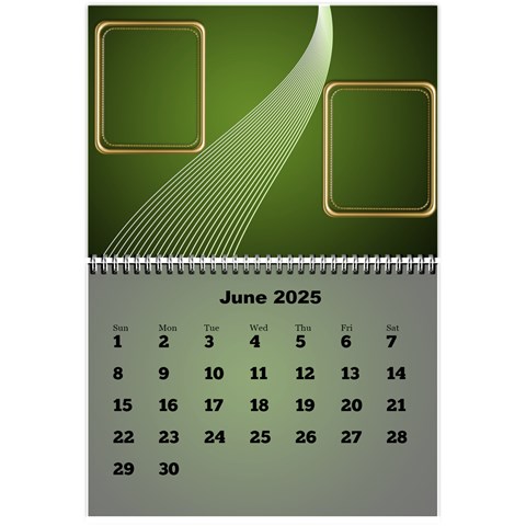 Styled In Green 2025 Calendar (large Numbers) Mini By Deborah Jun 2025