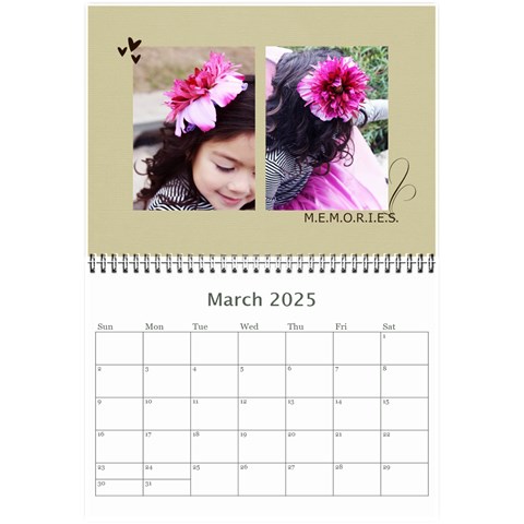 Mini Calendar 2025 And Any Year: Memories To Cherish By Jennyl Mar 2025