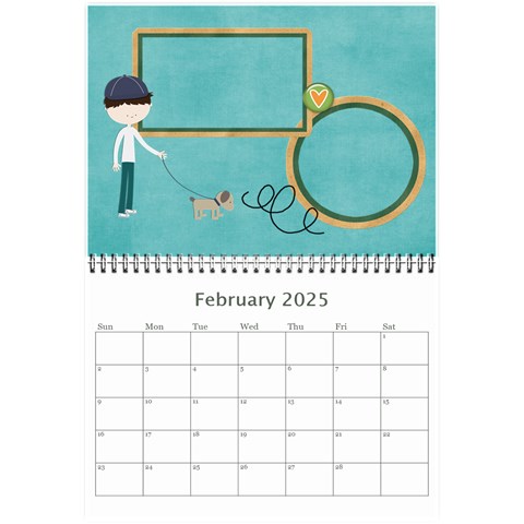 Mini Calendar 2025: Cool Dude By Jennyl Feb 2025