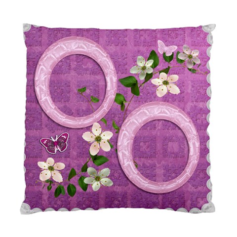 Lavander Floral Double Sided Cushion Case By Ellan Back